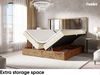 MEBLINI Boxspringbett LOFTY BOX 140x220 cm mit Bettkasten - H4/Beige Samt Polsterbett - Doppelbett mit Topper & Taschenfederkern-Matratze Bild 5