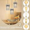 ZMH Pendelleuchte 3 Flammig Schwarz Hängelampe Esstisch Rund E27 Glasschirm Ø 16 Vintage Für Esszimmer Küche Wohnzimmer Cafe Bar Ohne Leuchtmittel Bild 2
