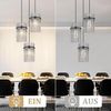 ZMH Pendelleuchte 3 Flammig Schwarz Hängelampe Esstisch Rund E27 Glasschirm Ø 16 Vintage Für Esszimmer Küche Wohnzimmer Cafe Bar Ohne Leuchtmittel Bild 4
