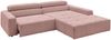 KAWOLA Sofa RENO Ecksofa Feincord rosa mit motorischem Sitzvorzug Longchair rechts 68 x 217 x 258 cm Bild 5