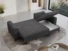 Ecksofa Wohnzimmer aus Cordstoff mit Schlaffunktion - HUGO-lin - Dunkelgrau Velours Bild 5