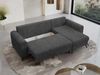 Ecksofa Wohnzimmer aus Cordstoff mit Schlaffunktion - HUGO-lin - Dunkelgrau Velours Bild 3