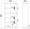Dmora Bücherregal Apice, Büroregal, Mobiler Buchhalter, Bücherbrett, 89x40 h186 cm, Weiß Bild 3