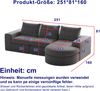 Modulares Sofa aus Chenille mit Chaiselongue, 4 Module, 251 x 160 x 81 cm, grau, ohne Montage Bild 4