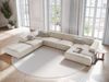 Micadoni Panorama-Ecksofa Jodie 7-Sitzer Links Samt Bluvel Dunkelbeige Bild 5