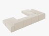 Micadoni Panorama-Ecksofa Jodie 7-Sitzer Links Samt Bluvel Dunkelbeige Bild 3