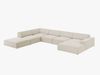 Micadoni Panorama-Ecksofa Jodie 7-Sitzer Links Samt Bluvel Dunkelbeige Bild 2