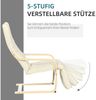 HOMCOM Relaxsessel mit Verstellbarem Fußteil, mit Leinenoptik (Esszimmerstuhl, 1-St, Schwingstuhl), für Wohnzimmer, Birkenholz, Cremeweiß 66,5 x 94 x 100cm Bild 4