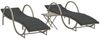 Sonnenliege 2 pcs, Gartenliege mit Tisch Hellgrau Poly Rattan Bild 2