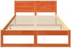 vidaXL Bettrahmen Wachsbraun 120 x 200 cm Massives Kiefernholz 873276 Bild 5