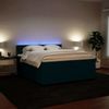 vidaXL Boxspringbett mit Matratze Blau 200x200 cm Samt 3288700 Bild 4