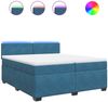 vidaXL Boxspringbett mit Matratze Blau 200x200 cm Samt 3288700 Bild 2