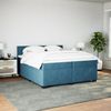 vidaXL Boxspringbett mit Matratze Blau 200x200 cm Samt 3288700 Bild 5