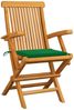 vidaXL Gartenstühle mit Grünen Kissen 6 Stk. Massivholz Teak 3062546 Bild 2