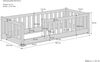 Kinderbett, Holzbett mit umlaufendem Schutzgitter 80x180 Kiefer waschweiß V-60.77W-08-180Rollrost inkl. Bild 3