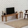Dmora Fernsehschrank Fengshen, Ständer für Wohnzimmerfernseher, Niedriges Wohnzimmer-Sideboard, TV-Ständerbasis, 140x35h40 cm, Eiche Bild 2