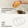 Praknu Vorratsdose Vorratsdosen mit Deckel für Spaghetti 2er Set - Luftdicht mit, Borosilikatglas, (Set, 2-tlg), Aufbewahrung Küche Lebensmittel aus Glas - Luftdicht mit Bambusdeckel Bild 3