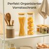 Praknu Vorratsdose Vorratsdosen mit Deckel für Spaghetti 2er Set - Luftdicht mit, Borosilikatglas, (Set, 2-tlg), Aufbewahrung Küche Lebensmittel aus Glas - Luftdicht mit Bambusdeckel Bild 4