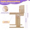 Novelux Kinderschreibtisch 80x60 cm höhenverstellbar mit Stauraum und neigbarer Tischplatte 0-43° – Massivholz Natur, sicherheitszertifiziert Bild 3