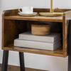 Vasagle Nachttisch, Nachtkommode, Beistelltisch im Industrie-Design, stapelbarer Nachtschrank mit offenem Fach, Retro, rustikale Holzoptik, Akzentmöbel mit Metallbeinen, stabil, Vintage von Songmics LET54X Bild 3