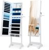 LED Schmuckschrank mit Ganzkörperspiegel und Schminkspiegel 41 x 37 x 156 cm Weiß Bild 2