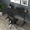 Dmora Schreibtisch Acua, Eckschreibtisch, Mehrzweck-Büroschreibtisch, fester platzsparender Schreibtisch, 80x140h75 cm, Schwarz Bild 2