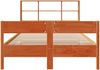 vidaXL Massivholzbett mit Regal ohne Matratze Wachsbraun 140x190 cm 3323001 Bild 4