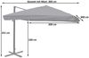 Mendler 'HWC-A96' Gastronomie-Ampelschirm mit Flap, Polyester, Anthrazit, 3x3 m, Alu, mit Ständer, Drehbar Bild 2