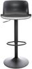 Barhocker höhenverstellbar Schwarz KUSI - Kunststoff, 81-102x44x45cm Barhocker mit Lehne Tresenhocker Barstuhl Küchenhocker Thekenhocker hoher Stuhl Bild 2