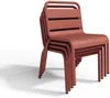 Vente-unique - POPAYAN Garden dining set Metall Rot - B 39 cm x H 55,5 cm x L 43 cm Bild 4