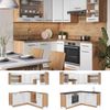 Eckküche Fame-Line Weiß Hochglanz/Goldkraft Eiche 190 x 46 cm ohne Arbeitsplatte Vicco Bild 2