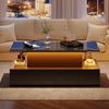 LED-Couchtisch Schwarz Hochglanz 90x55x41 cm, moderner Wohnzimmertisch mit Beleuchtung Bild 4