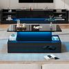 LED-Couchtisch Schwarz Hochglanz 90x55x41 cm, moderner Wohnzimmertisch mit Beleuchtung Bild 2