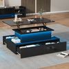 LED-Couchtisch Schwarz Hochglanz 90x55x41 cm, moderner Wohnzimmertisch mit Beleuchtung Bild 3