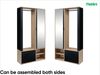 MEBLINI Garderobenschrank Flur mit Spiegel - MILANO - 100x33x190cm R/L - Artisan Eiche/Schwarz mit Sitzbank - Garderobe Schrank - Flurgarderobe schmal - Garderobe Flur Möbel Set - Flurschrank hoch Bild 3