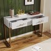 Merax Schminktisch mit 2 Schubladen 75cm Höhe ,Kommode Schlafzimmer Highboard Weiss Sideboard Schubladenkommode Kommode für Schlafzimmer, Weiß Bild 3