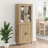 vidaXL Highboard 2 pcs Artisan-Eiche Engineered Wood und Glas 3415861 Bild 4