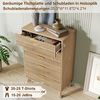 FUROKOY Kommode mit 5 Schubladen Holz Schrank, Sideboard mit Metallgriff,Wellenstruktur vorne,Naturholzfarbe Bild 2