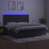 vidaXL Boxspringbett mit Matratze & LED Dunkelgrau 200x200 cm Samt, Härtegrad: H2 [3136264] Bild 4