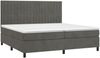 vidaXL Boxspringbett mit Matratze & LED Dunkelgrau 200x200 cm Samt, Härtegrad: H2 [3136264] Bild 3