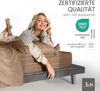 Bettwaesche-mit-Stil Mako-Satin Spannbettlaken hellbraun 100x200cm Höhe 5-10cm Bild 4