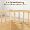 Massivholz Kinderbett Bodenbett 140x200 cm mit Rausfallschutz & Lattenrost, Montessori Bett Gitterbett mit offener Seite, Kiefer Einzelbett in Natur Bild 5