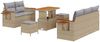 vidaXL Gartensofa-set mit Kissen 10 pcs Beige und Hellgrau Poly-Rattan 3365072 Bild 2
