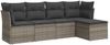 vidaXL 5-tlg. Garten-Sofagarnitur mit Kissen Grau Poly Rattan 3249399 Bild 2