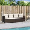 vidaXL Sonnenliege mit Kissen Braun Poly Rattan 368327 Bild 3