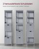 Vasagle Badezimmerschrank mit 2 Schubladen und 3 offene Fächer, MDF, 30 x 30 x 141,5 cm, Taubengrau Bild 3