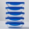 PYREX Frischhaltedose Cook & Go, Borosilikatglas, (Frischhaltedosen-Set, 5-tlg, rechteckig, je 0,8 l), luftdicht, auslaufsicher, mikrowellengeeignet, gefriergeeignet Bild 3