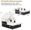 COSTWAY Loungebett, Rattan, 2-Personen, mit einziehbarem Sonnendach, Kissen Bild 4