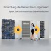 MegaDeal 4x Aktenschrank abschließbar JAN - 5 Ebenen verstellbar, Flügeltüren | Metallschrank Werkstatt Mehrzweckschrank Büroschrank aus Stahl Werkzeugschrank, 195x90x40cm Grau Bild 3