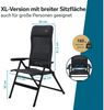 Skandika Campingstuhl Campingstuhl Lepola XL, faltbar aus Aluminium, Alu-Gartenstuhl (Anti-Rutsch-Füße), verstellbare Rückenlehne, gepolstert, klappbar, hohe Lehne, bis 180 kg Bild 2